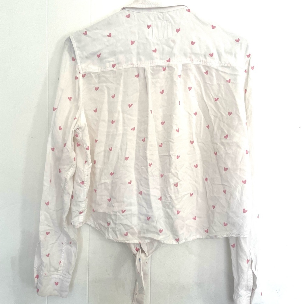 Rails Scribble Heart Button Down Shirt Size Small - image 3